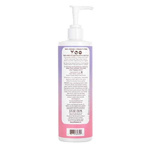 Pacifica Body Wash Lavender Moon - Bath & Shower Gel - w/Hyaluronic Acid, Rose, Chamomile - for Moisture, Hydration & Cleansing, Lavender Scented Clean Vegan & Cruelty-Free Dermatologist