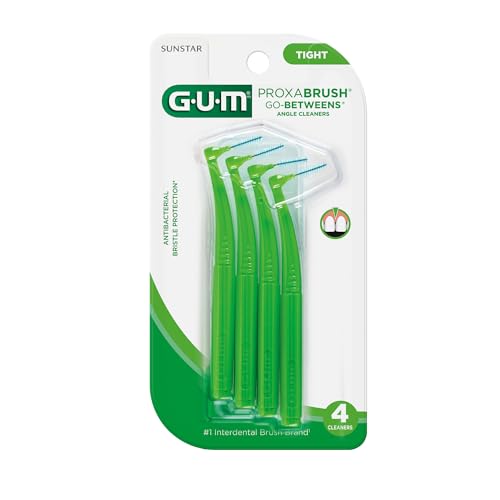 GUM Proxabrush Go-Betweens - Moderate, Interdental Brushes Between Teeth, Dental Picks for Plaque Removal, Safe for Braces & Dental Devices