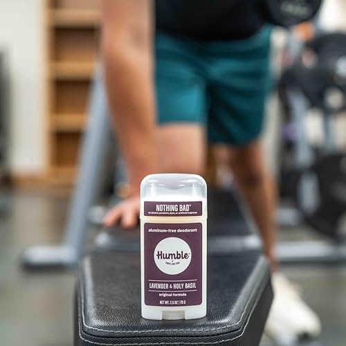 HUMBLE BRANDS Original Formula Aluminum-free Deodorant. Long Lasting Odor Control with Baking Soda and Essential Oils, Palo Santo and Frankincense, Pack of 3