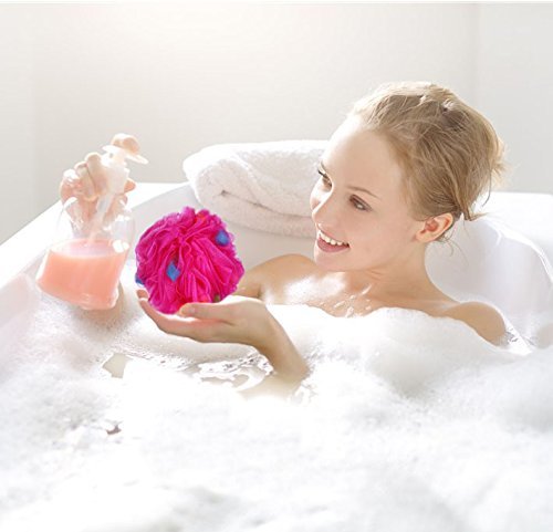 BTYMS Premium Mesh Poufs (65g/pcs) Bath Sponges Shower Loofahs Exfoliating Shower Puff - Great for Body Wash Pack of 4
