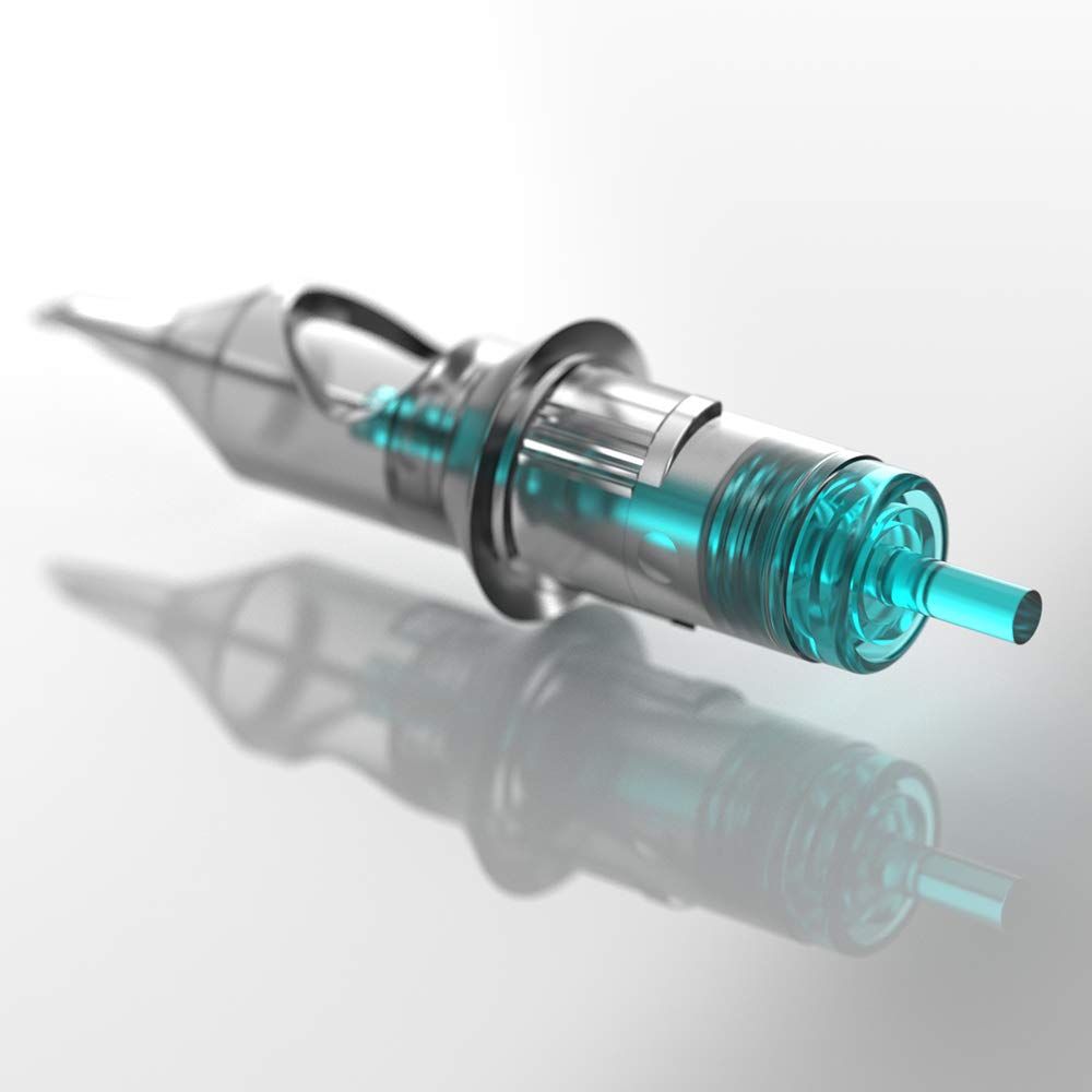 STIGMA Aquamarine Knight Tattoo Cartridges #12(11RS) 20Pcs Round Shader 0.35mm Standard M-Taper Disposable Tattoo Needle Cartridges with Membrane EN02B-20-1211RS