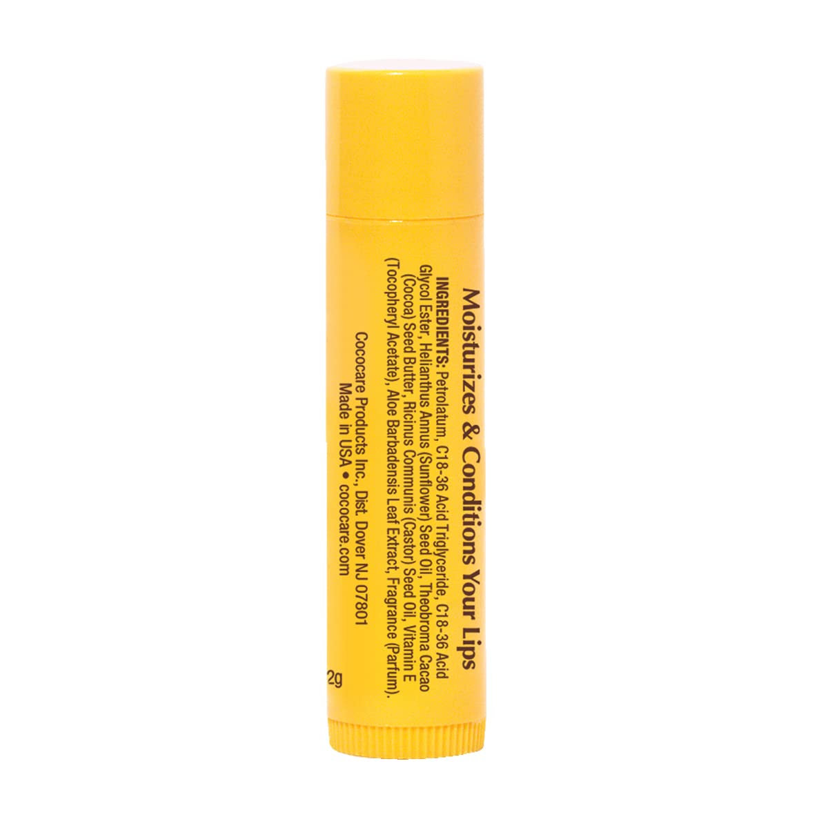 Cococare Cocoa Butter Lip Balm - The Little Yellow Stick - Conditions & Protects Lips with Hydrating Formula - Light Scent of Cocoa Butter - 0.15oz (24 Sticks)