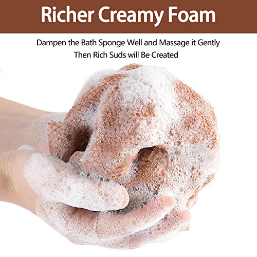 Exfoliating Washcloth Towel Body Scrubber Loofah African Net Bathing Sponge Back Scrubber for Shower Mesh Pouf Sponge Skin Smoother for Daily Use or Stocking Stuffer Bathroom Accessories 2pcs