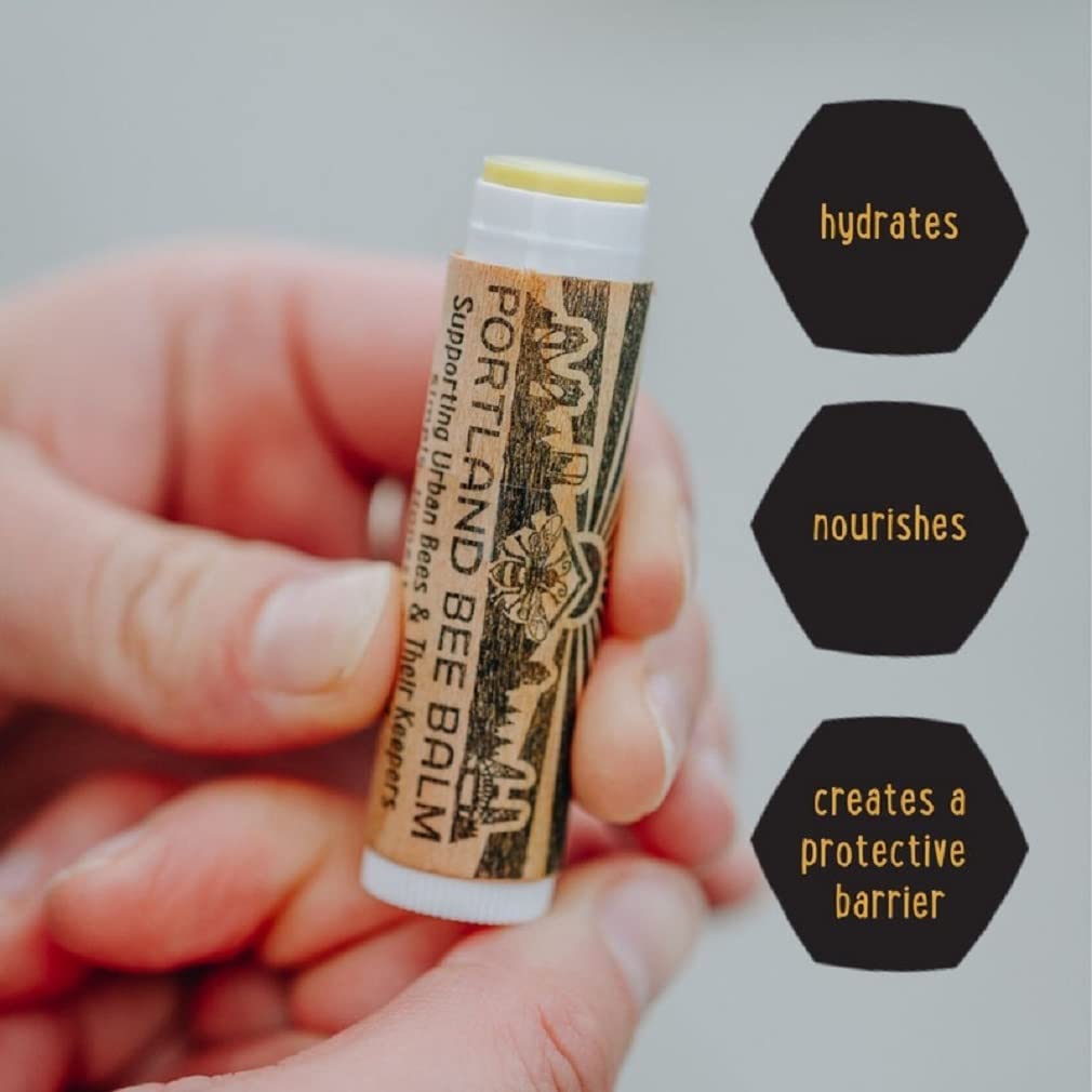 Portland Bee Balm All Natural Handmade Beeswax Based Lip Balm, Rose Garden 24 Count