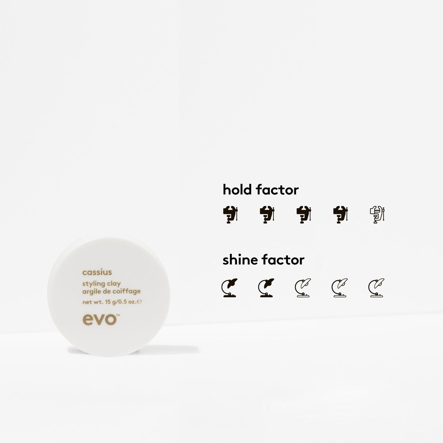 EVO Cassius Hair Styling Clay - Adds Texture with Long Lasting Style - Travel Size 15g / 0.05oz