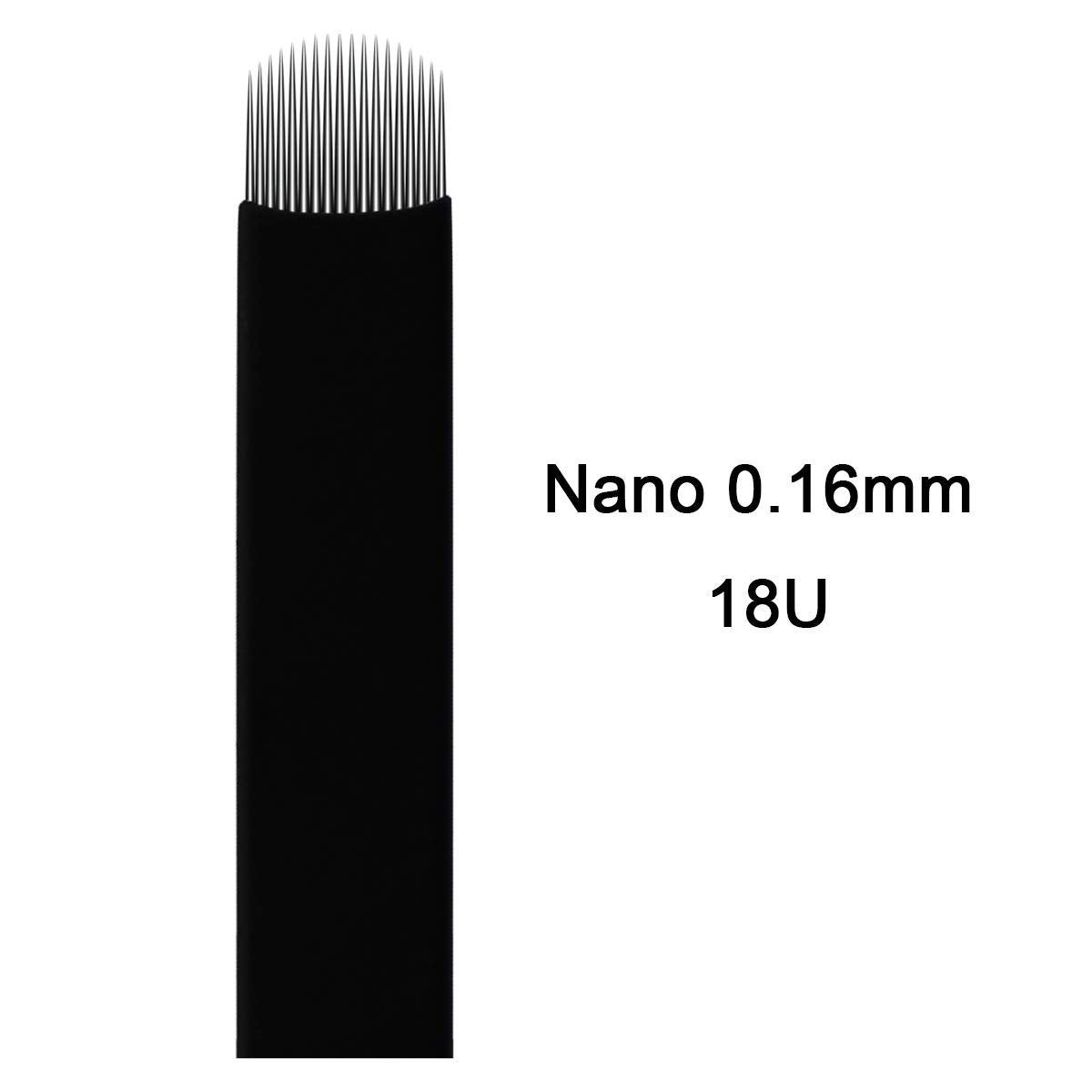 20pcs Microblading needles 18U NANO 0.16mm Blade Semi Permanent Makeup Eyebrow Tattoo Needles for Microblading Eyebrow Tattoo Manual Pen (18U-20pcs)