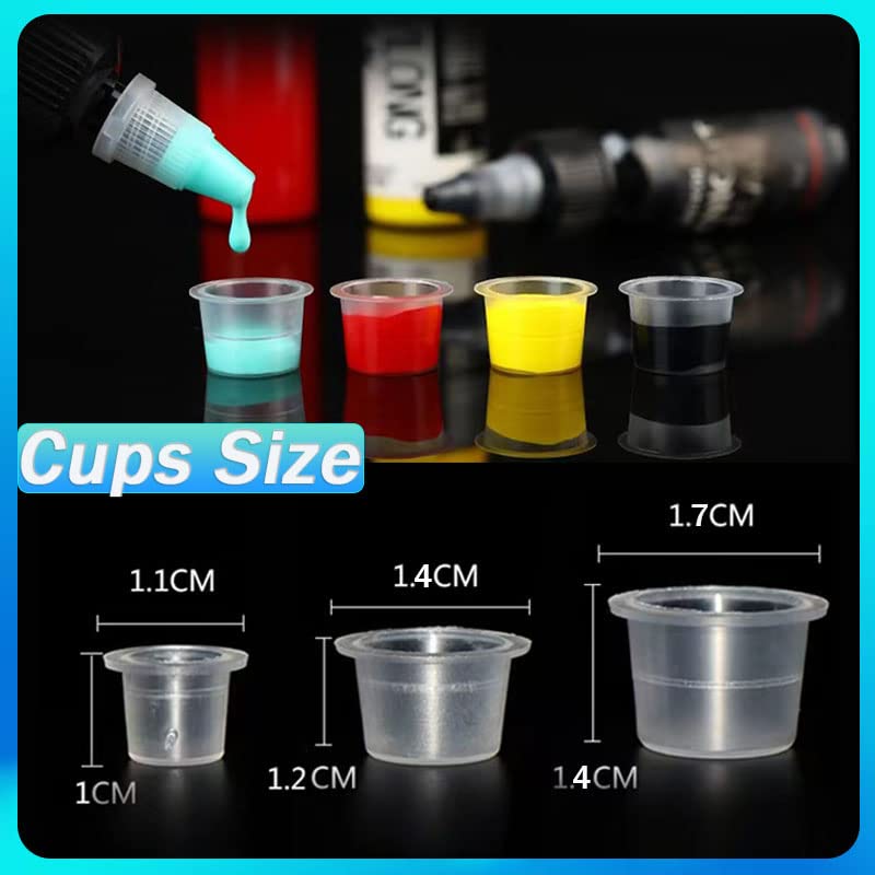 Ink Caps Cups NAQASE 300Pcs Pigment Cups Mixed Sizes Microblading Ink Cups Disposable Tattoo Ink Containers Pigment Caps Cups for Tattoo Ink