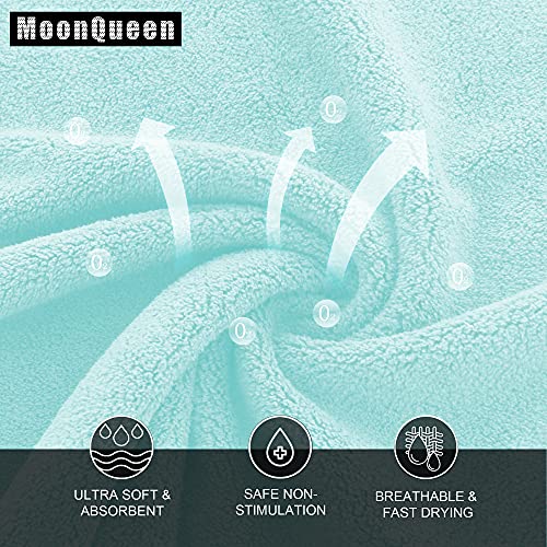 MOONQUEEN Ultra Soft Premium Washcloths Set - 12 x 12 inches - 24 Pack - Quick Drying - Highly Absorbent Coral Velvet Bathroom Wash Clothes - Use as Bath, Spa, Facial, Fingertip Towel (Frozen Blue)