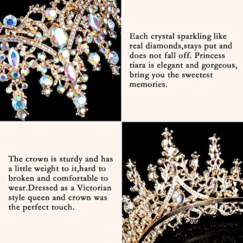 CURASA Purple Crystal Tiaras and Crown with Comb Royal Queen Crowns for Women Birthday Princess Crown for Women Girl Wedding Crown for Bride Rhinestone Headband for Halloween Christmas Costume Gifts