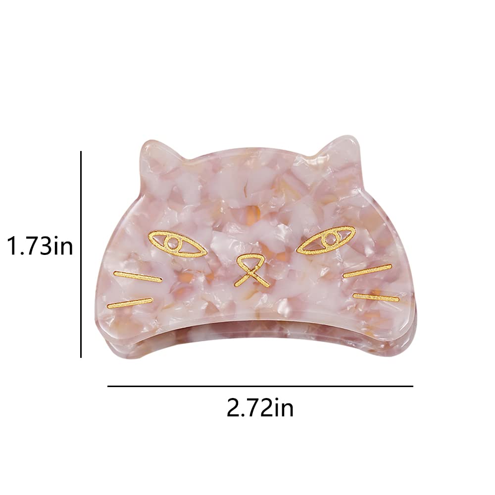 Cute Cat Head Hair Clips,Cellulose Acetate Hair Clips,Small Claw Clips for Girl,Hair Accessories,S5