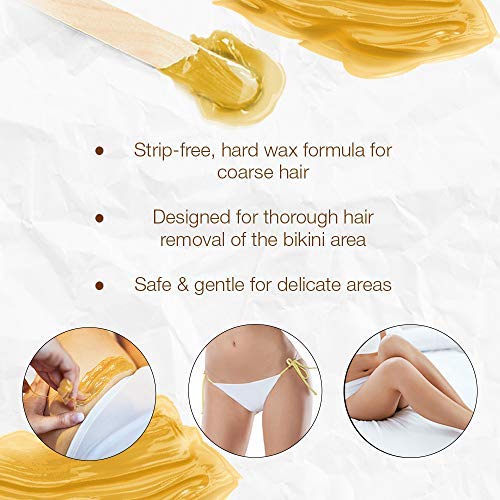 GiGi Brazilian Body Hard Wax, Smooth and Soft Bikini, Non-Strip, Suitable for Sensitive Skin, 14 oz, 1-pc