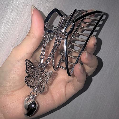 GGOOB Hair Clip, Fairy Grunge Aesthetic Jewelry (Style 2), 7.7cm/3inches, Alloy, Silver, Unisex, 1x Hair Claw