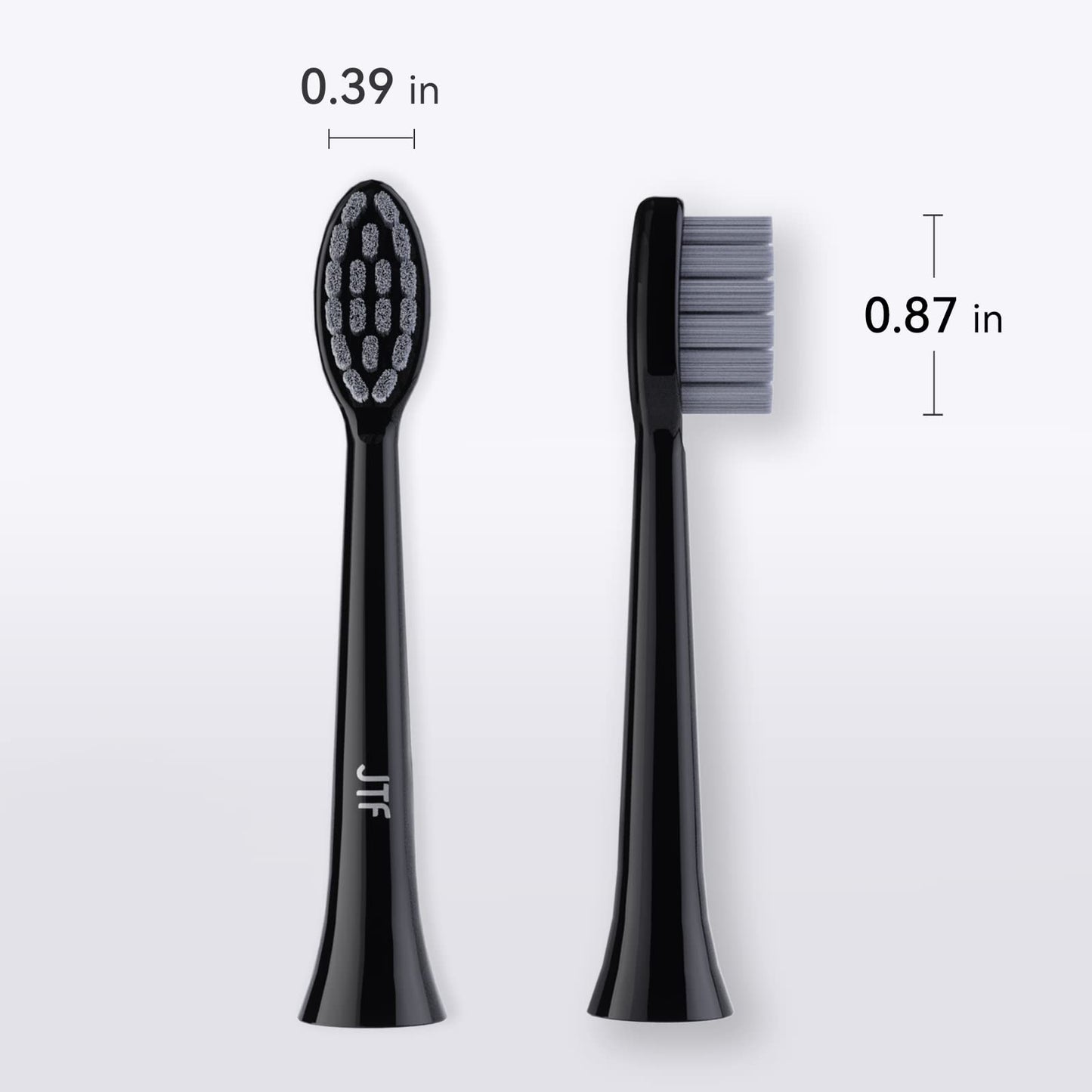 JTF Sonic Smart Toothbrush Genuine Gentle Brush Heads, 3 Pack, Black, P200
