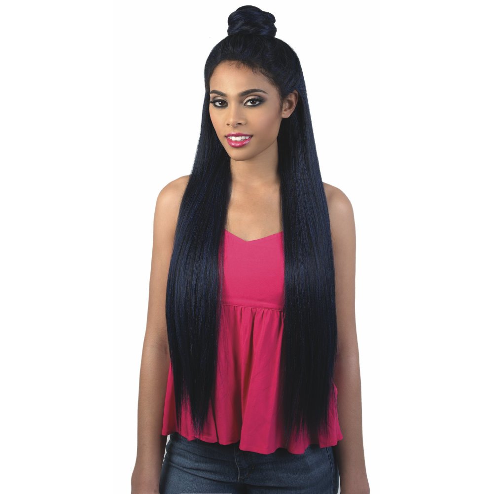 Motown Tress (Hb360l.ace) - Human Hair Blend Full Lace Wig in JET BLACK