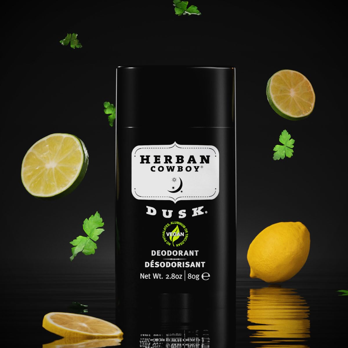 Product Description Herban Cowboy Men’s Deodorant, Dusk, 2.8 Ounce - Cruelty-Free, Vegan and Plant-Powered Deodorant - Gentle and Non-Greasy Formula