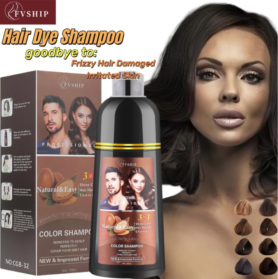 Generic Black Hair Dye Shampoo, 3 in 1 Formula, 500ml, Ammonia Free (BLACK)
