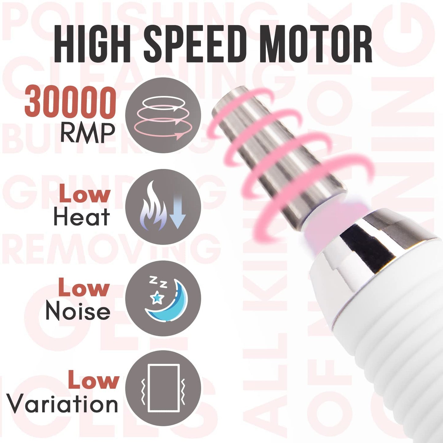 Makartt Nail Drill Bits Holder Dustproof Stand Displayer Bundle With MALORY 30000RPM Rechargeable Nail Drill Machine