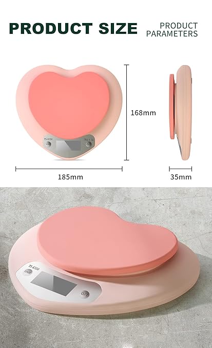 YRY Ultra Precise Kitchen Scale - The Ultimate Baking and Cooking Companion - 6.6lbs (3kg) Capacity, 0.0035 oz (0.1g) Graduation, Large LCD Display, and Tare Function, and ML Unit - (Pink 3kg/0.1g)