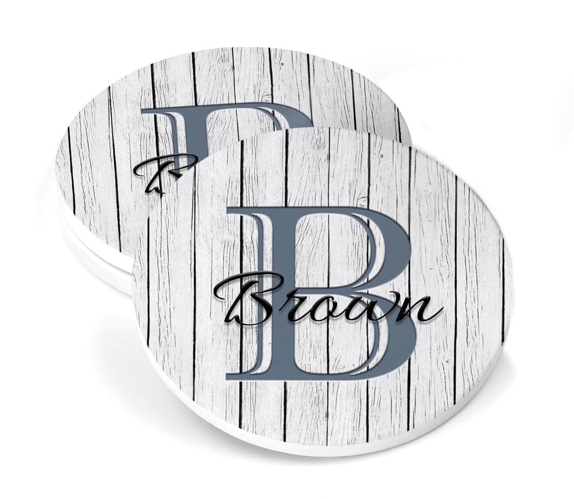 Personalized Coasters for Drinks Custom Coaster Set of 4 6 8 10 Monogrammed Initial Name Wedding Gift for Couple Handmade by The Painted Pug (Teal)