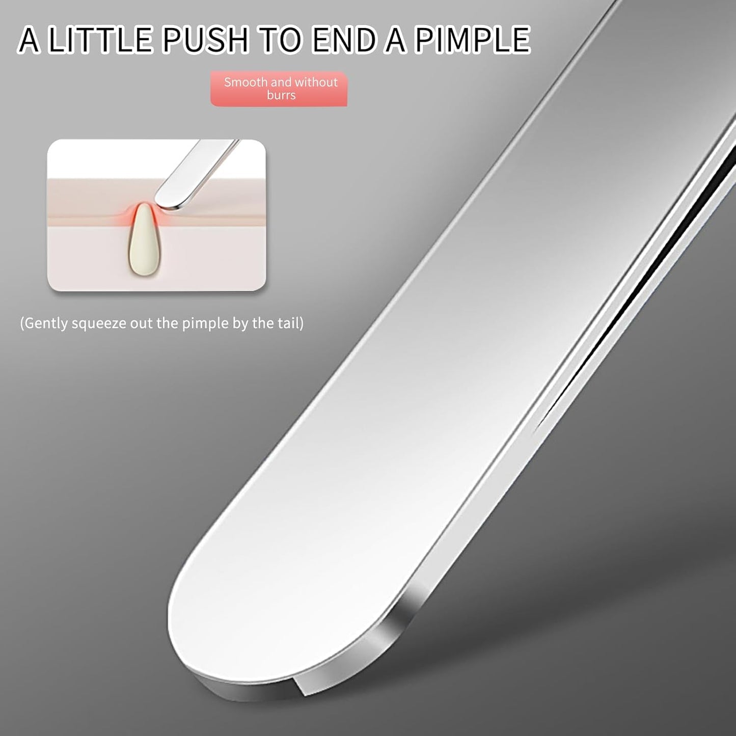 WSYUB Blackhead Tweezers, Blackhead Extractor, Pimple Popper Tool Kit, 3 in 1 Professional Stainless Skin Zit Acne Blemish Whitehead Popping Removing Surgical Tools Set, Silver