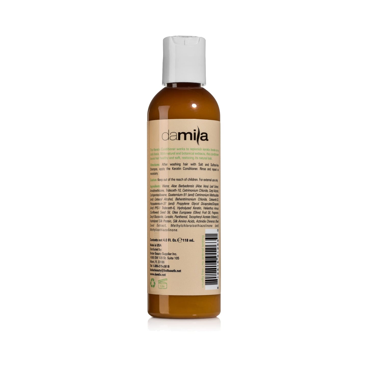 damila Nourishing Conditioner with Keratin & Aloe Vera - Perfect for Damaged, Frizzy, Curly, or Dry Hair (4.0 Fl Oz)