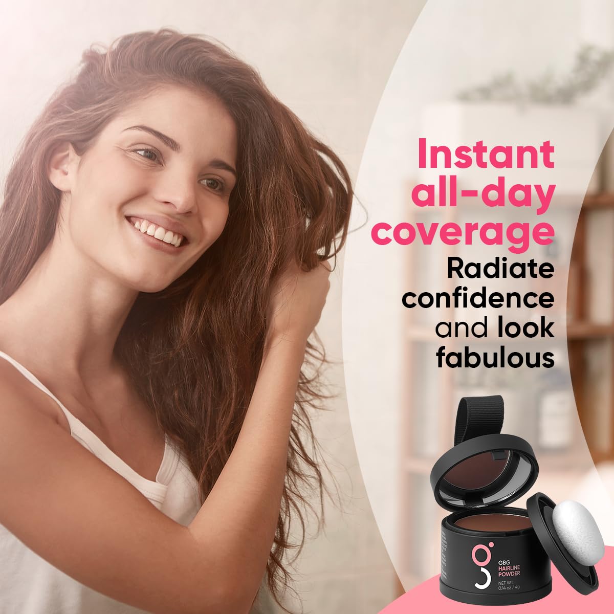 Hairline Powder Instantly Conceals Hair Loss, Root Touch Up Hair Toppers for Women & Men, Hair Fibers for Thinning Hair, Root Cover Up, Stain-Proof 48 Hour Formula (White)