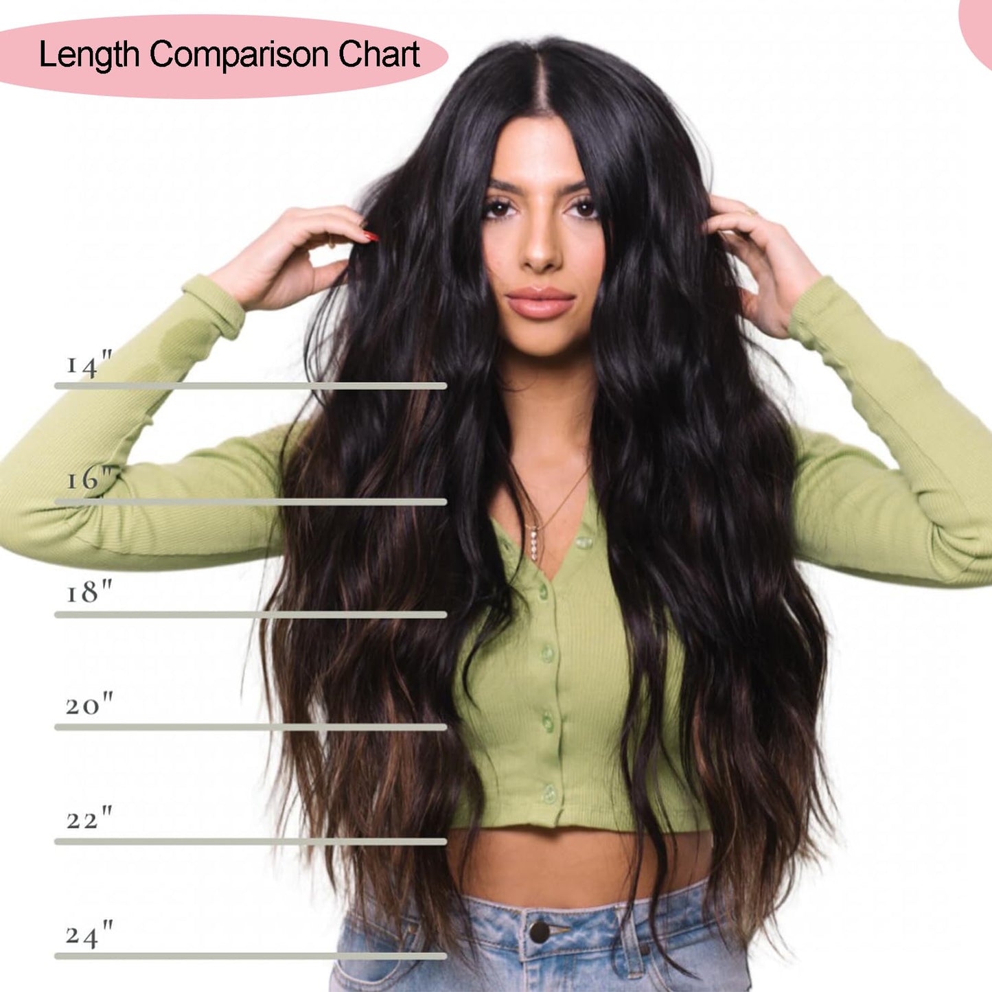 FEIPRO Silky Straight Tape ins Human Hair Girls Tape in Hair Extensions Human Hair Invisible Tape ins Seamless PU Skin Weft Soft Natural Black Long Hair Extension 24Inch 50g 20pcs/Pack