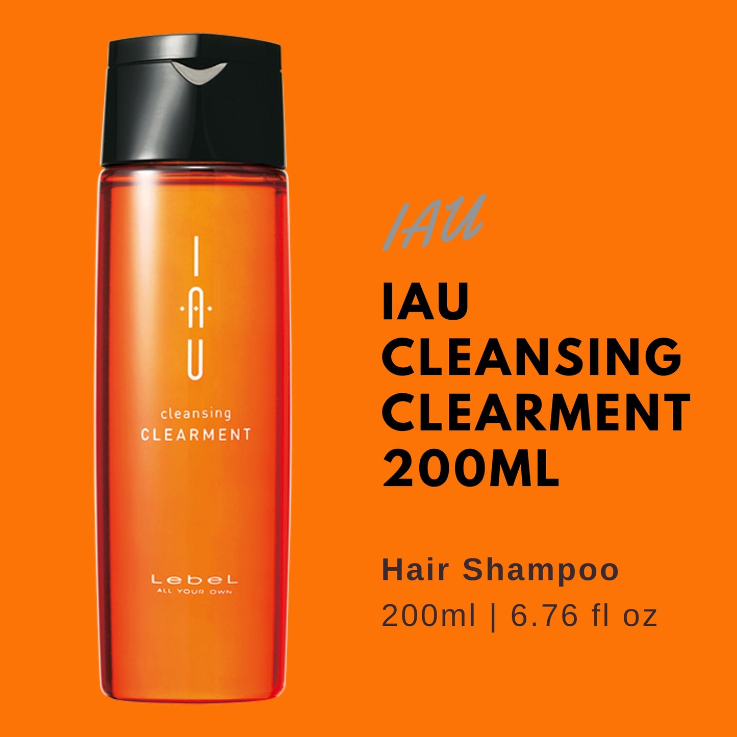 Lebel IAU Cleansing Clearment Hair Shampoo 200ml & Lebel IAU Melt Repair Hair Treatment 200ml Set (Green Tea Set)