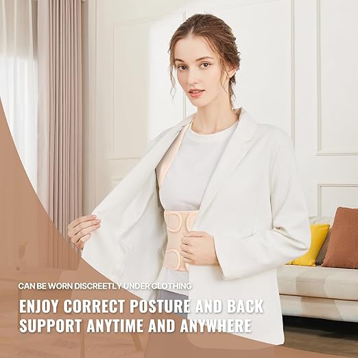 Fit Geno Back Brace Posture Corrector for Men & Women: Shoulder Straightener Adjustable Full Back Support Pain Relief - Scoliosis Hunchback Spine Corrector (Large)