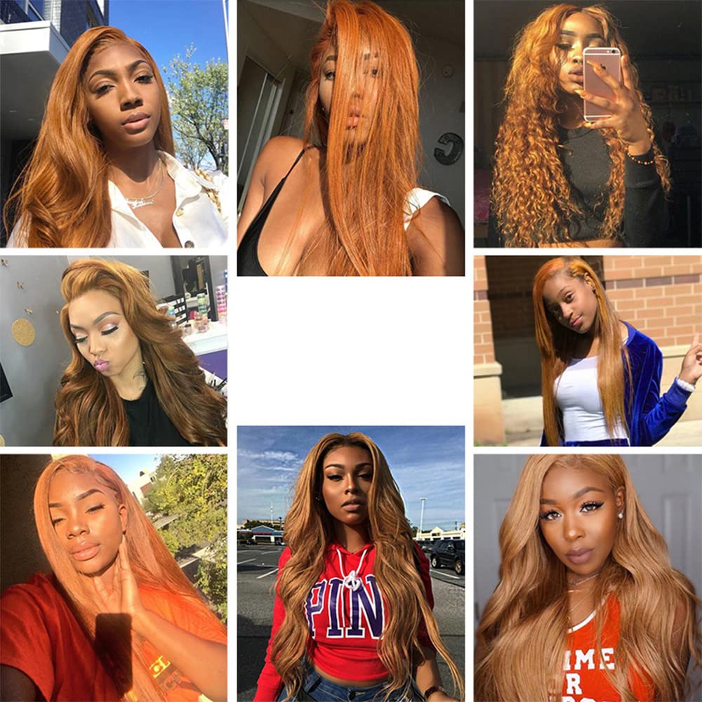 Light Brown Body Wave Bundles Human Hair #30 Brown Bundles Human Hair Color 30 Brown Body Wave Bundles Double Weft Remy Hair Extensions Wet and Wavy Silky Soft for Black Women 20 22 24 Inch