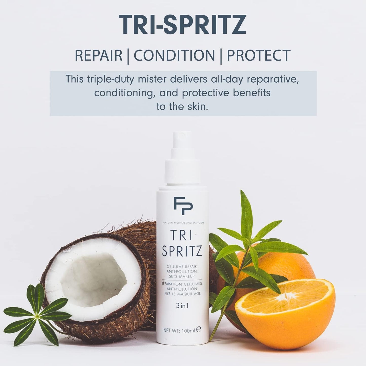 FORMULAE PRESCOTT | Tri-Spritz 3 in 1 Facial Mist | Daily Face Mist Face Spray with Blue Light Protection for Repair | All Natural Skin Care (100 ML)