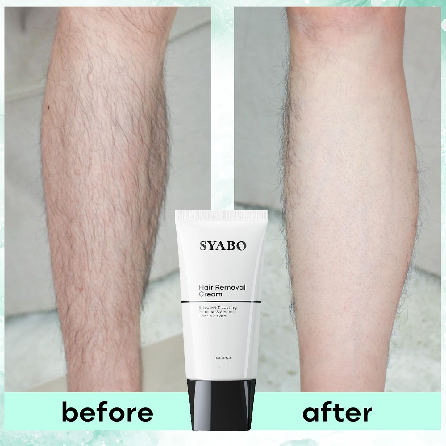 Hair Removal Cream, Painless Bikini, Legs, Arms and Underarms Hair Removal Lotion, Sensitive Body Hair Removal Cream, Soothing & Skin Friendly for Women Men All Skin Types, 5.07 FL * 2 Packs