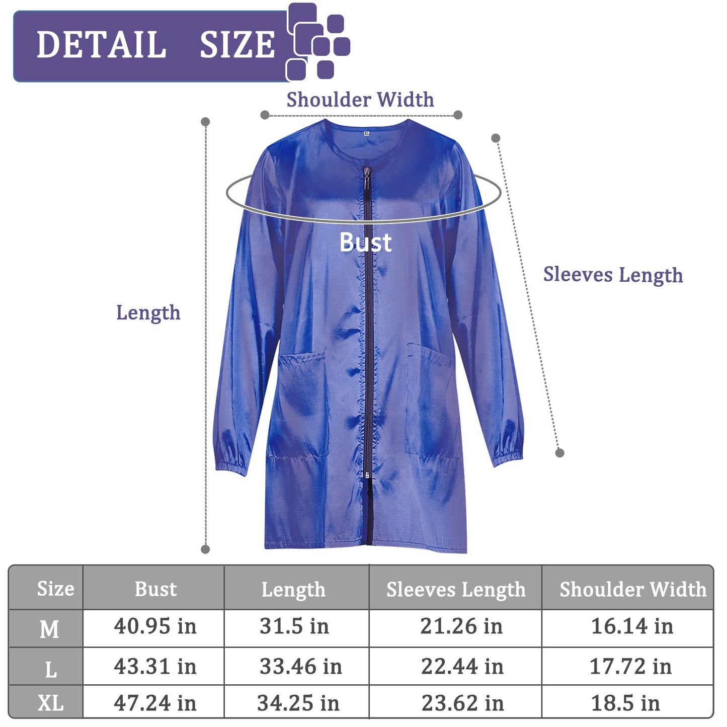 Exttlliy Chameleon Fabric Salon Smock Professional Stylist Jacket Waterproof Haircut Cape Barber Apron (Light Purple, L)