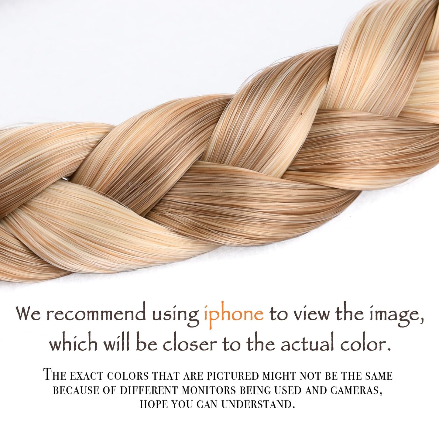DIGUAN Synthetic Hair Braided Headband Classic Chunky Wide Plaited Braids Elastic Stretch Hairpiece Women Girl Beauty accessory, 55g aHairBeauty (Ginger Blonde)
