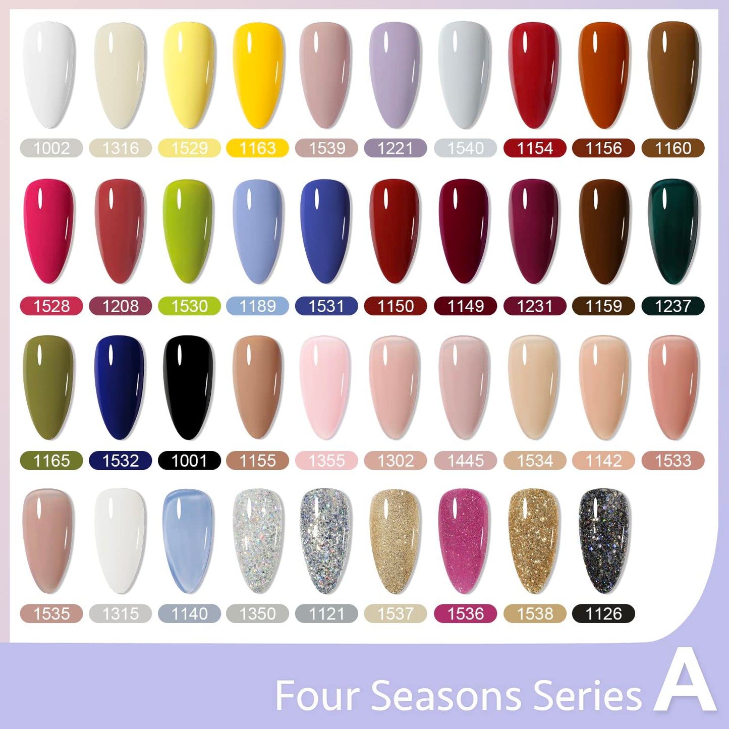 GAOY 42 Pcs Gel Nail Polish Kit with Nail Drill and Nail Lamp, Black Brown Red Glitter Jelly Colors All Seasons Gel Nail Polish Set with Glossy & Matte Top Coat and Base Coat for Nail Art DIY at Home