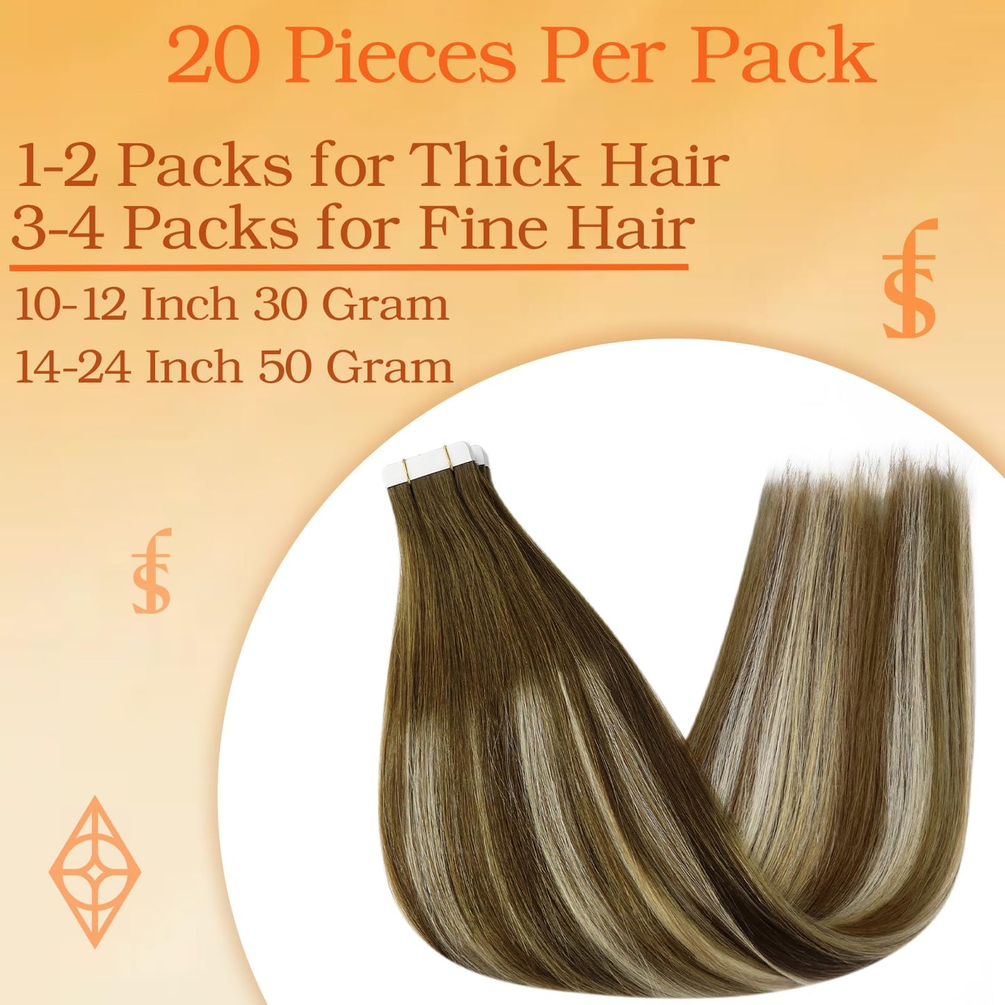 Full Shine Tape In Hair Extensions Real Human Hair Balayage Color 4/27/60/8 Ombre Brown And Blonde Seamless Skin Weft Tape In Extensions 12 Inch Silky Soft Hair Extensions 20 Pcs 30 Gram For Women