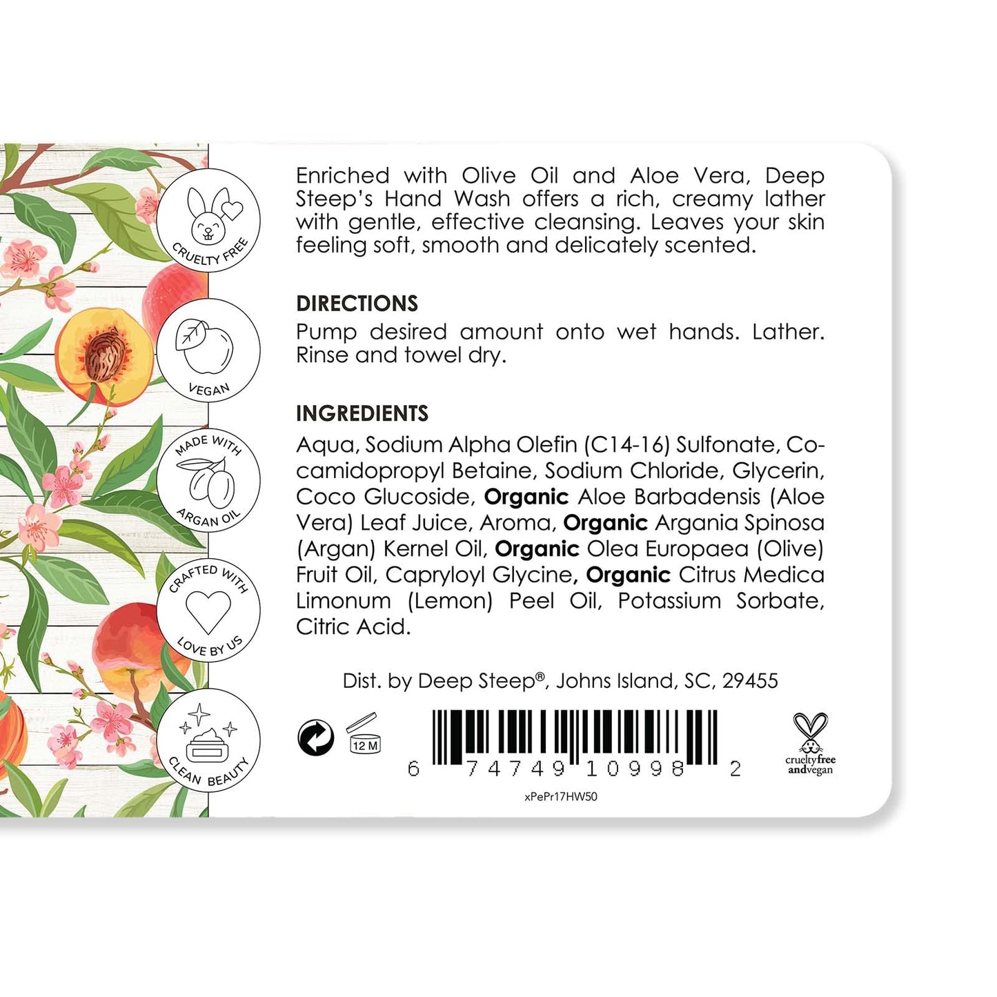 Deep Steep Liquid Hand Wash, 17.6 Ounces (Peach Paradise)