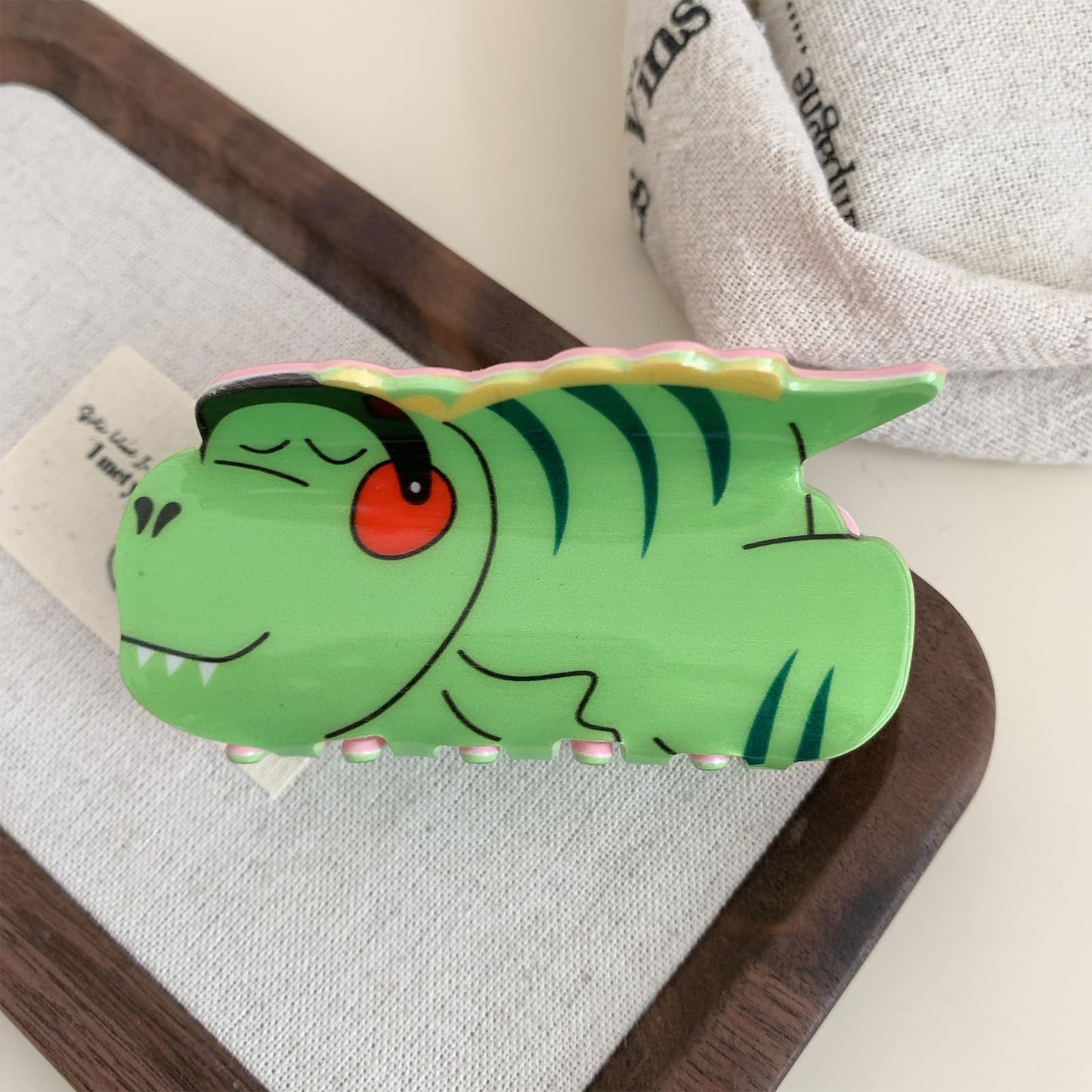 Crocodile Hair Clips,Large Cute Frog Octopus Hair Claw Clips for Women,Funny Animal Acetate Hair Clips (Green crocodile)