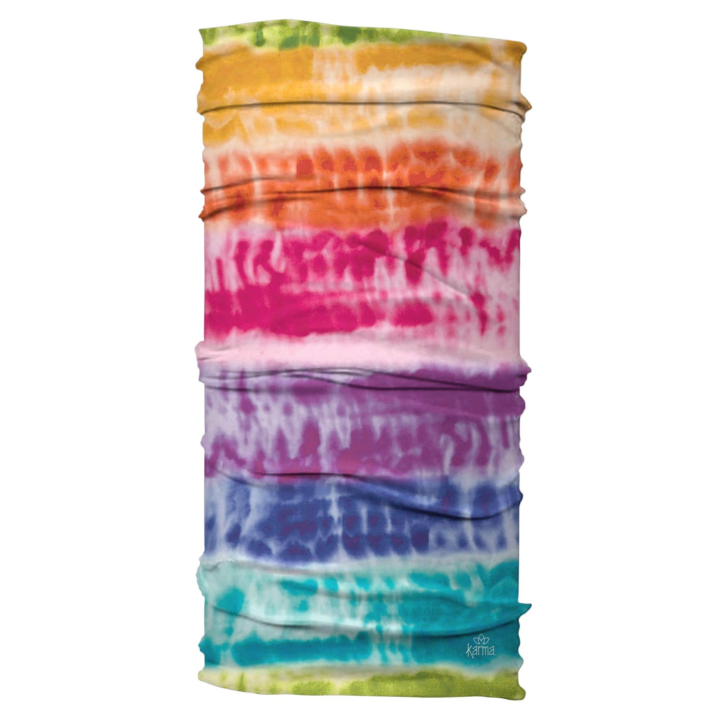 Karma Rainbow Tie Dye Headband for Women - Wide - Fabric Headband and Stretchy Hair Scarf - Multicolor (Pack of 2)