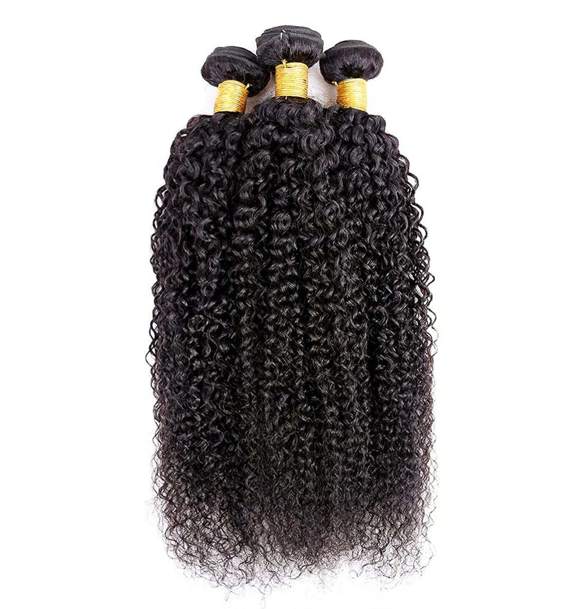 HeioWuio Curly Wave Brazilian Remy Human Hair Bundles Hair Weaves Natural Black Color Hair 3 Bundles Real Unprocessed Virgin Hair Extensions Hiar 3 Bundles 26 28 30 Inch