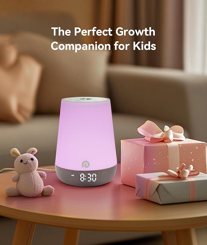 Dreamegg Nite 1 - Baby Sound Machine, Sleep Trainer, Night Light for Kids, Ok to Wake Alarm Clock, 34 Soothing Sounds, App Control, White Noise Sound Machine for Baby Kids Toddler Nursery(Cozy Xmas)