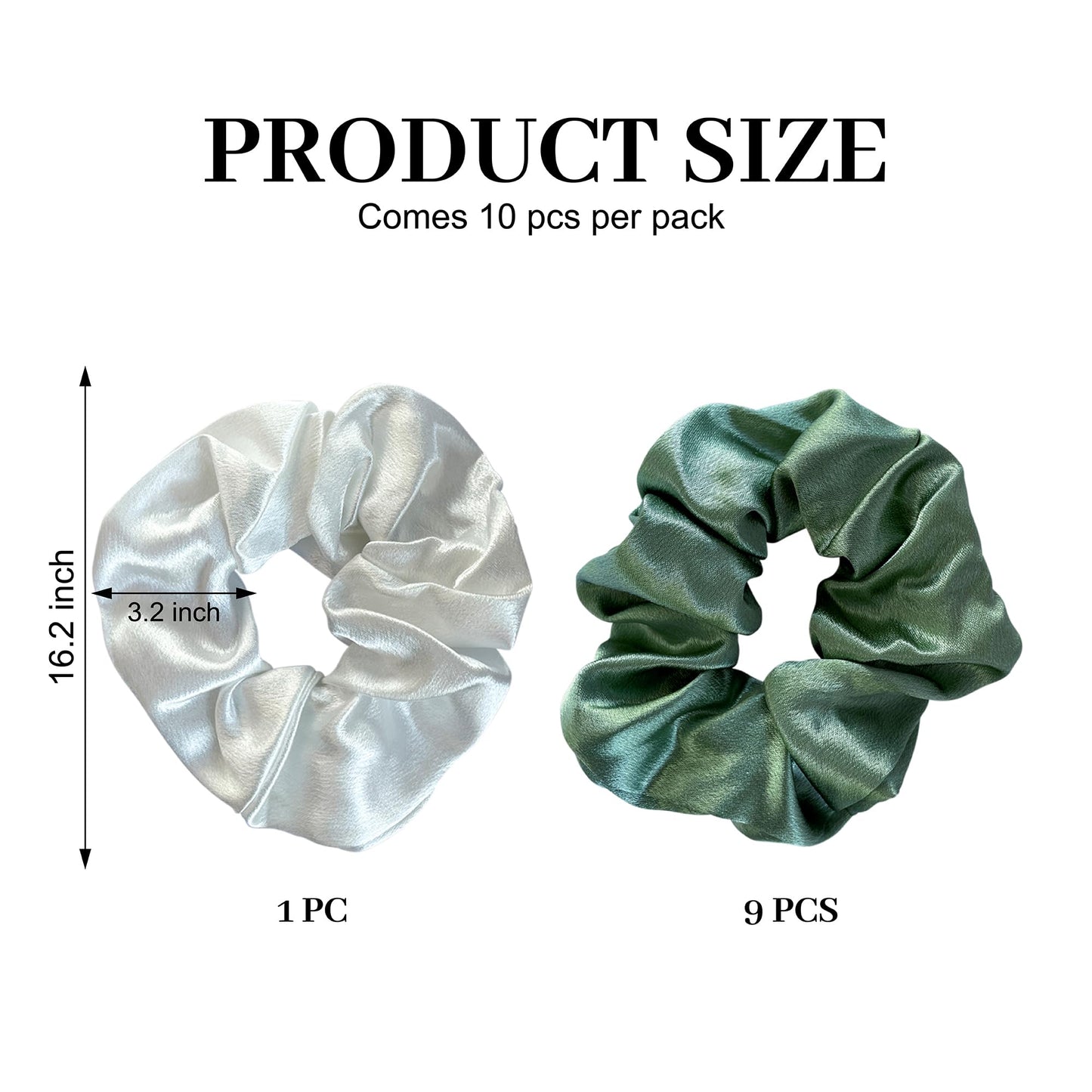 LADY&HOME Bridesmaids Scrunchies, Proposal Gifts for Bachelorette, Bridal Shower (Sage Green, 10 Packs)