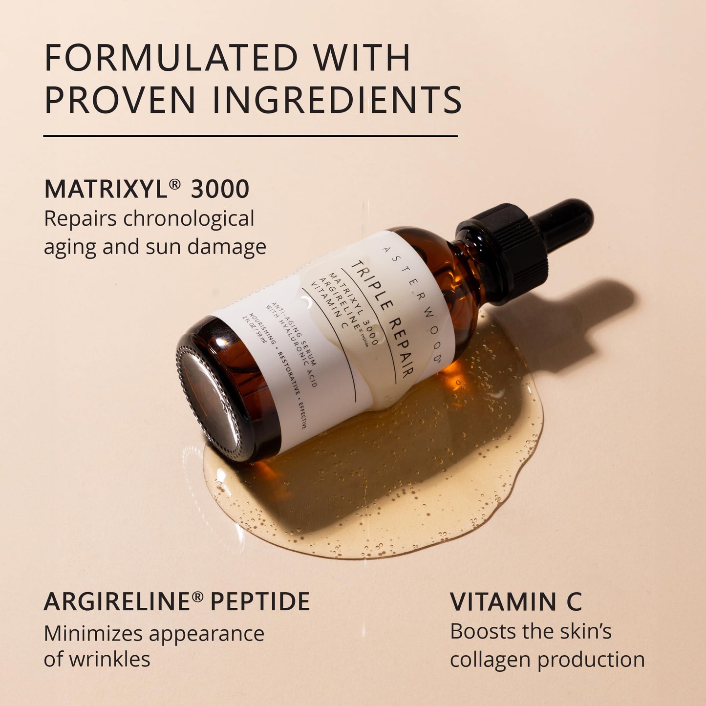 Asterwood Triple Repair Matrixyl 3000 8 oz + Vitamin C Serum 8 oz