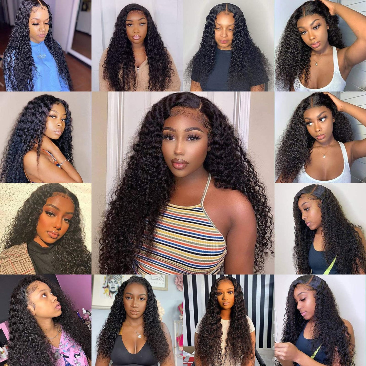 Kinky Curly Human Hair Bundles Color 1B Curly Weave Bundles Double Weft Brazilian Human Hair Weave Extensions Wet and Wavy Bundles Silky Soft for Black Women (18 20 22 inch,3 Bundles)