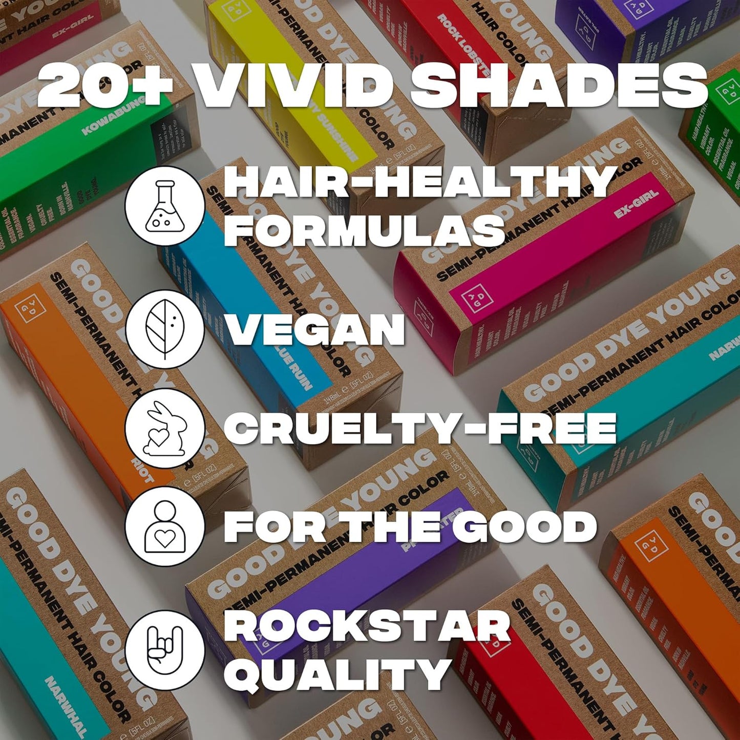 Good Dye Young Semi-Permanent Hair Color, Vegan and Cruelty-Free Purple Hair Dye, Last up to 24 Washes, Non-Damaging Conditioning Hair Color (5FL OZ, Wondermint)