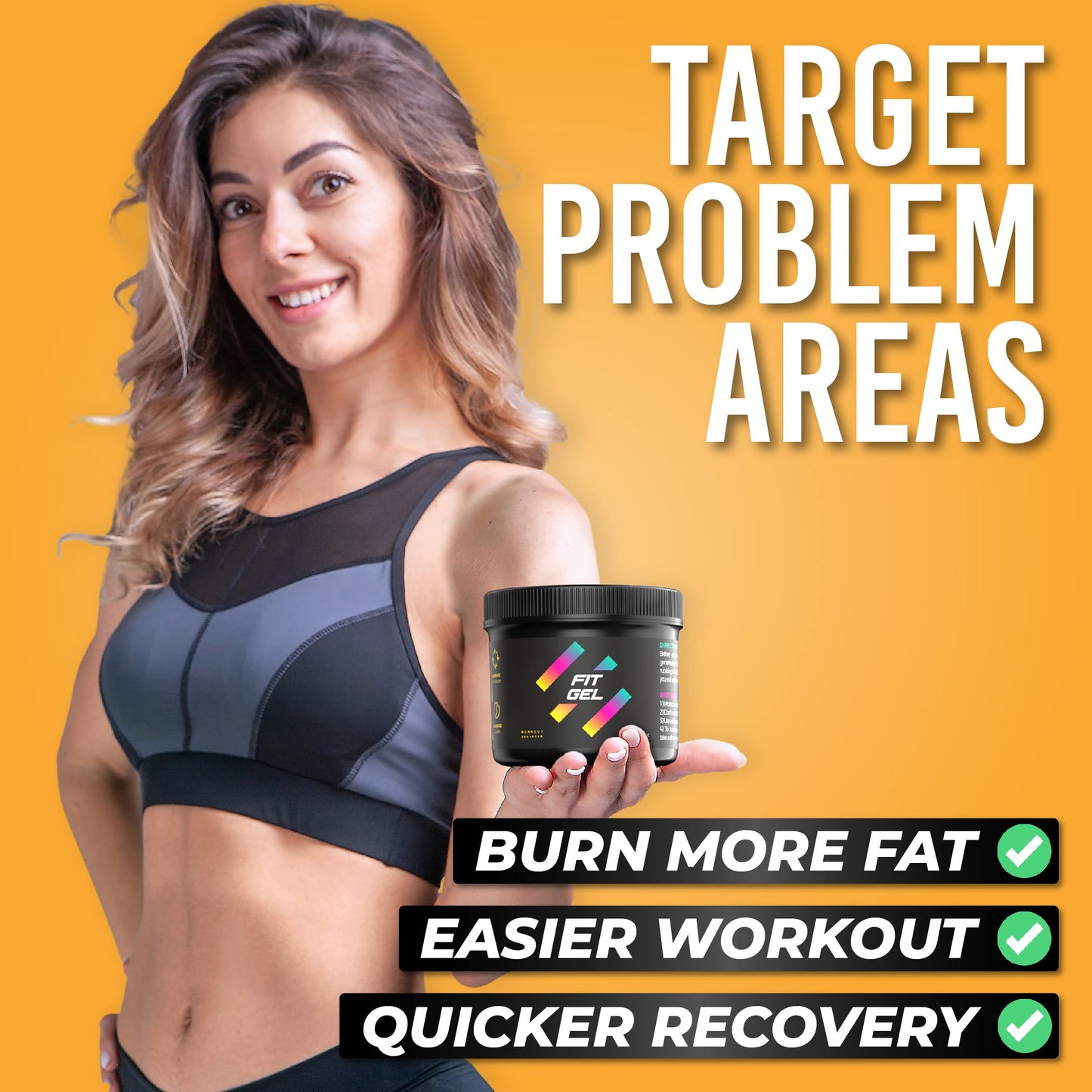Fit Gel Work Out Enhancer Sweat Gel | Hot Cream Target Tummy Belly, Sweet Scent, Easy Apply Jar (17,6 Ounce, Original)
