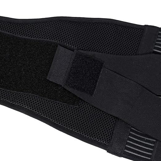 NeoTech Care Adjustable Compression Wide Back Brace Lumbar Support Belt (Charcoal, Size XL)