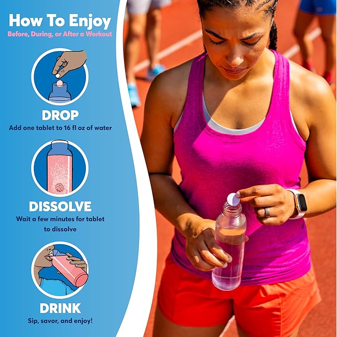 Nuun Sport Electrolyte Tablets with Magnesium, Calcium, Potassium, Chloride & Sodium, Gluten Free & Vegan, Mixed Flavors, 4 Pack (40 Servings Total)