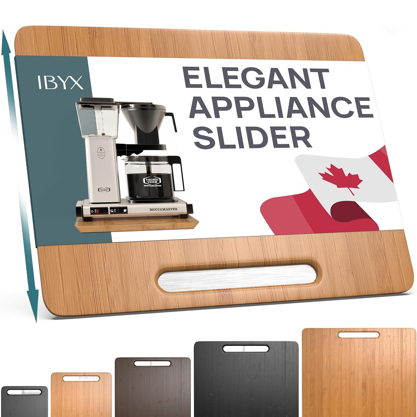 Ibyx Elegant Sliding Tray for Your Coffee Maker & Heavy Kitchen Appliances - Sturdy, Slides Easily from Under The Cabinet (Natural, 13âW x 10.5âD)