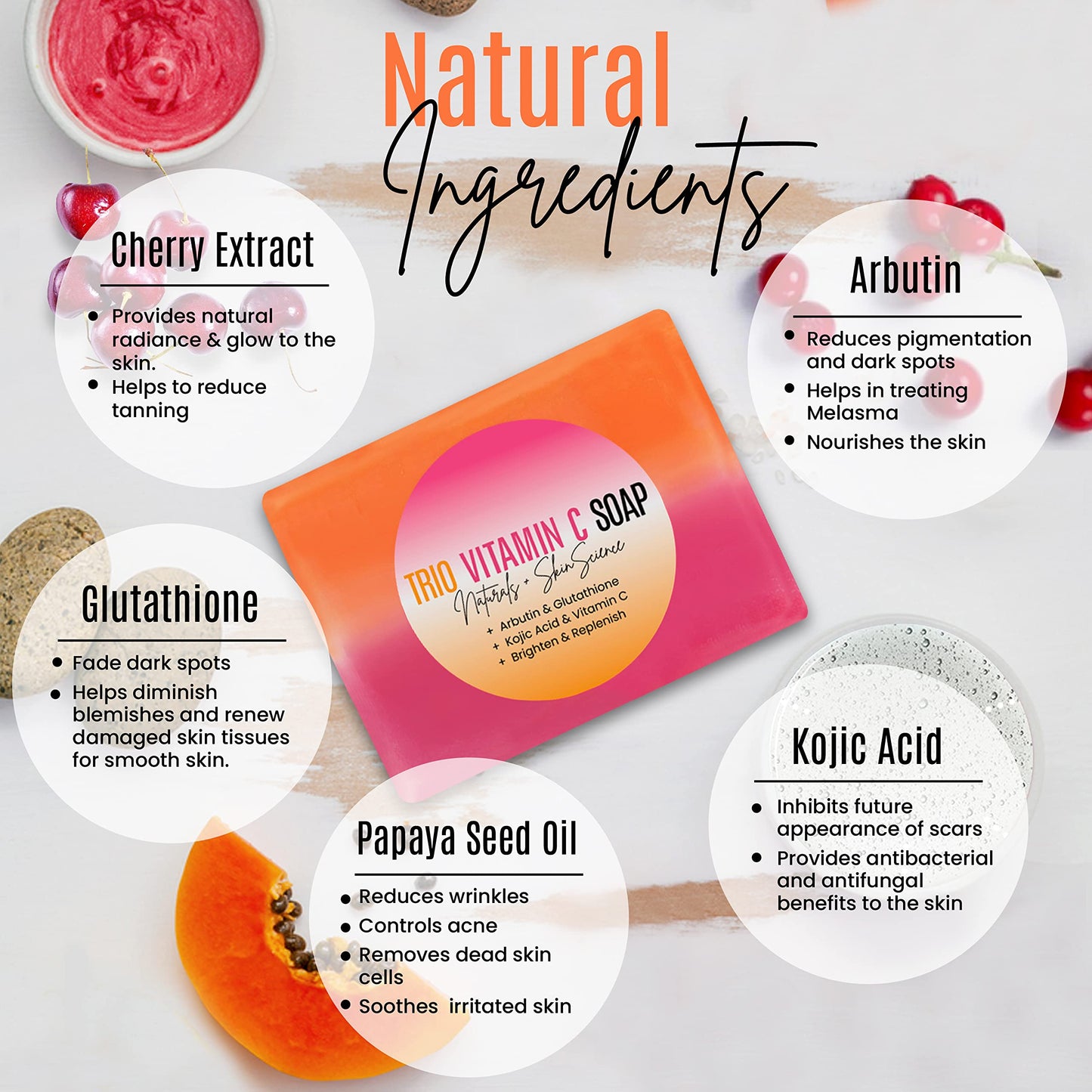 Organic Kojic acid & Vitamin C Soap Bar | Arbutin, Glutathione | Advanced Glowing formula, Replenish, & Radiant Skin | Pure Natural Pigmentation For Face & Body - 5 OZ Each|… - 5 OZ Each| (4)